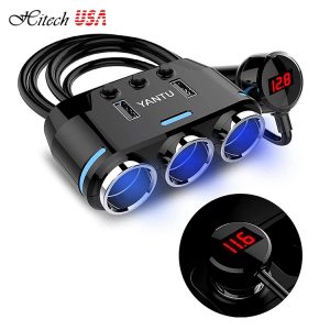 Bộ Chuyển Đổi YANTU 3 Ổ Cắm Với Màn Hình LED Hiển Thị Điện Áp Kép