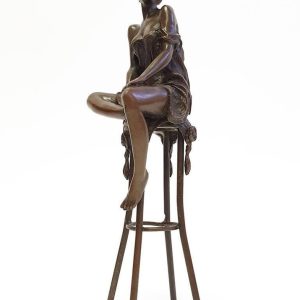 Tượng cô gái ngồi trên ghể bằng đồng Pierre Collinet, A Lady on Stool