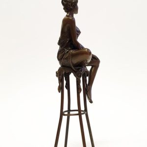 Tượng cô gái ngồi trên ghể bằng đồng Pierre Collinet, A Lady on Stool