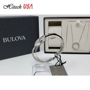 Set Đồng Hồ Bulova Nữ Và Mặt Dây Chuyền Halo Pha Lê