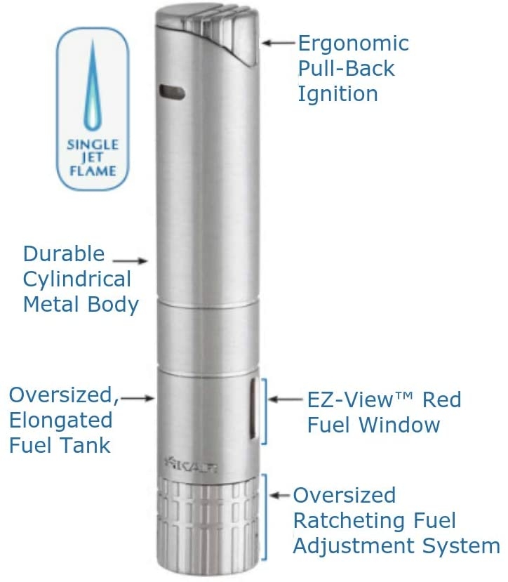 Bật lửa khò Xikar Turrim Cigar Lighter, Single Jet Flame