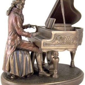 Bức tượng nhà soạn nhạc tài ba Mozart cùng Piano