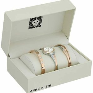 Set Đồng hồ đeo tay và vòng tay cho nữ Anne Klein Women's Swarovski Crystal Accented Rose Gold