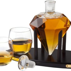 Set bình đựng rượu mạnh Godinger Whiskey Decanter Diamond