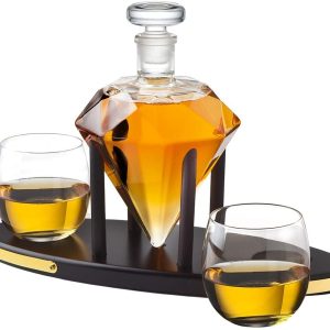 Set bình đựng rượu mạnh Godinger Whiskey Decanter Diamond