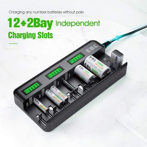 Bộ sạc pin đa năng EBL cho pin AA AAA C D Ni-MH Ni-CD