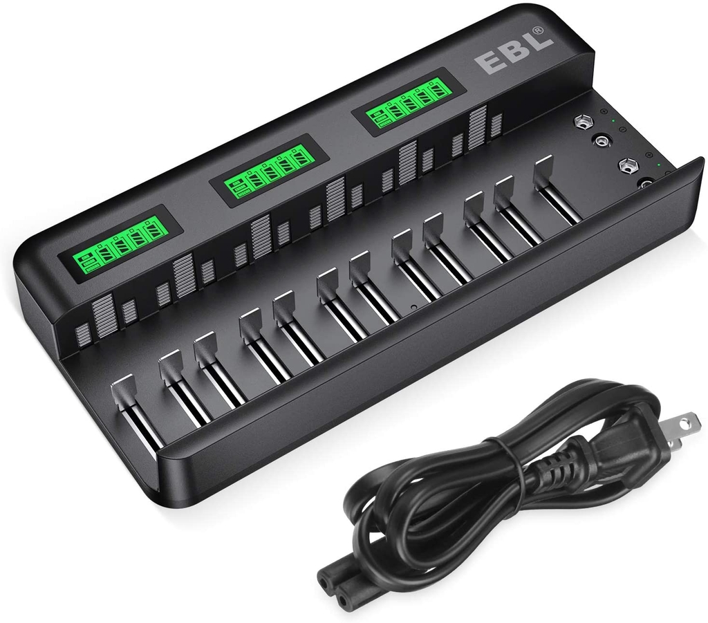 Bộ sạc pin đa năng EBL cho pin AA AAA C D Ni-MH Ni-CD