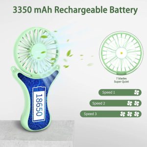 Quạt cá nhân rảnh tay OUTXE với ánh sáng nhiều màu 3350mAh