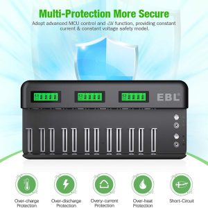 Bộ sạc pin đa năng EBL cho pin AA AAA C D Ni-MH Ni-CD