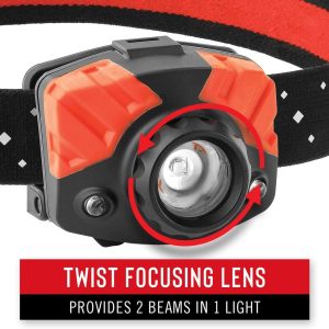 Đèn đeo trán Coast Tri-color Focusing Headlamps 405 lumens, pack 2