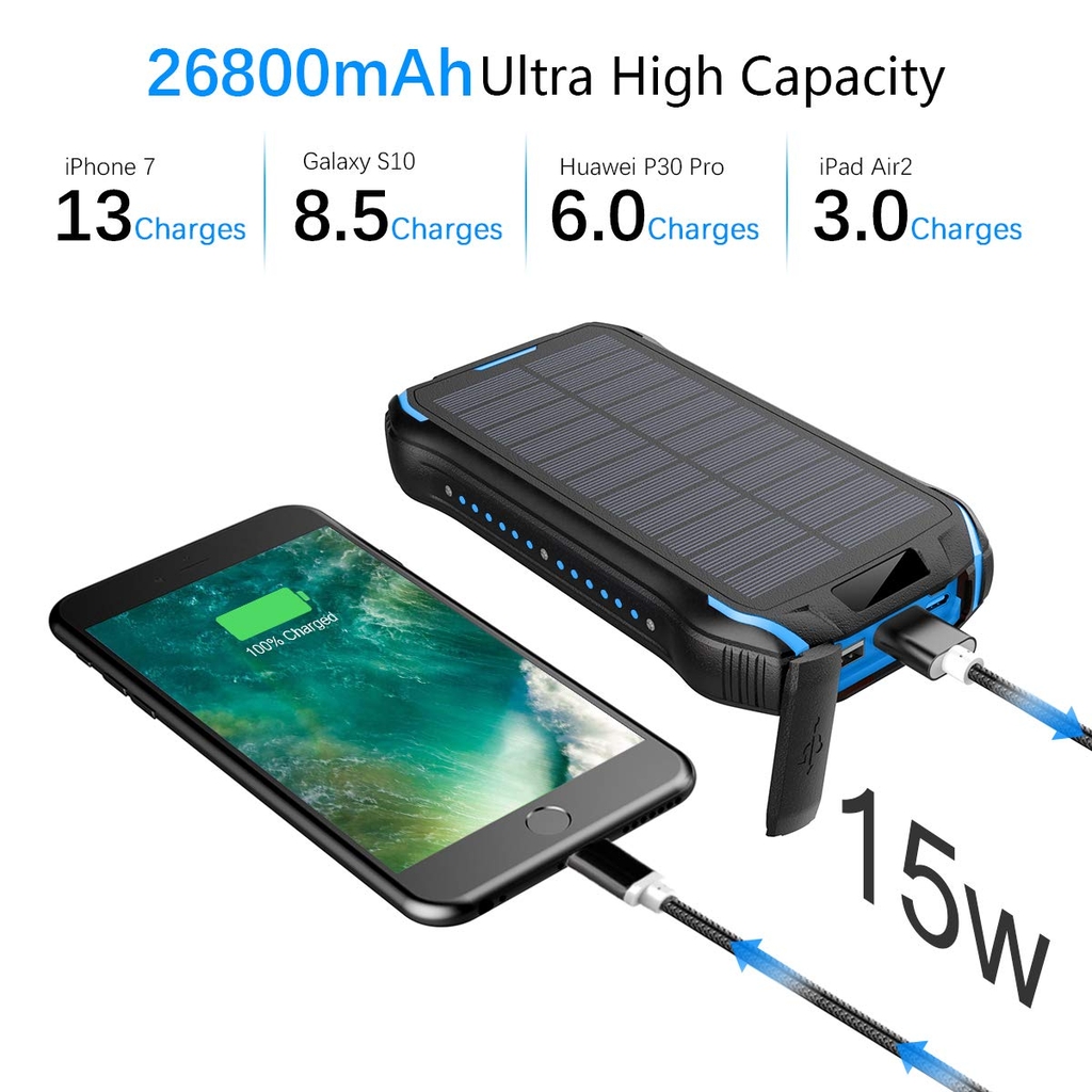 Pin sạc dự phòng năng lượng mặt trời aonidi i26s