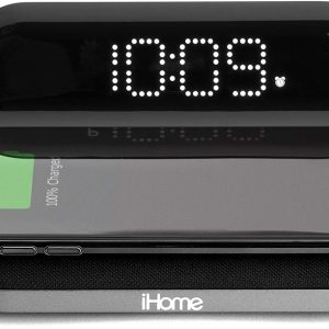 Đồng hồ báo thức kỹ thuật số nhỏ gọn iHome iW19 với sạc không dây Qi