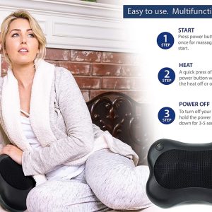 Máy mát xa toàn thân, nhỏ gọn Zyllion Shiatsu Massage Pillow with Heat ZMA-13RB - Black