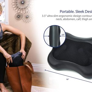Máy mát xa toàn thân, nhỏ gọn Zyllion Shiatsu Massage Pillow with Heat ZMA-13RB - Black