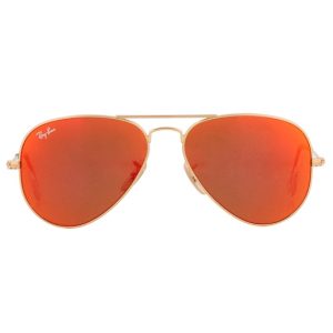 Mắt kính Ray-Ban AVIATOR LUXOTTICA ORANGE MIRROR GOLD FRAME RB3025//112-69 MADE IN ITALY