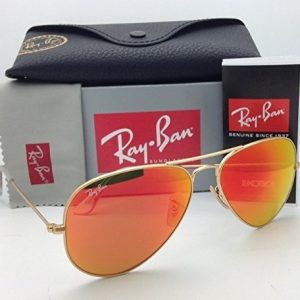 Mắt kính Ray-Ban AVIATOR LUXOTTICA ORANGE MIRROR GOLD FRAME RB3025//112-69 MADE IN ITALY