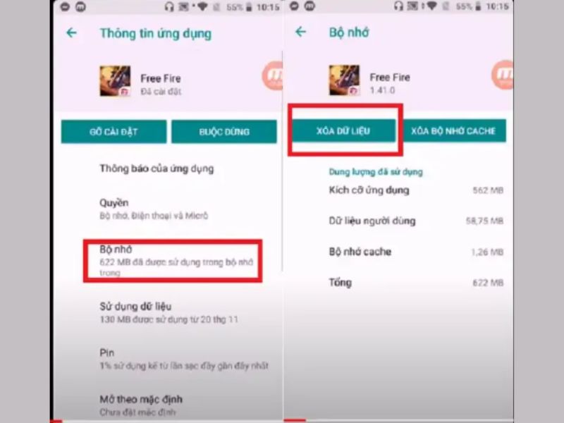 Cách khắc phục lỗi file bị hỏng trong Free Fire: Xoá dữ liệu game