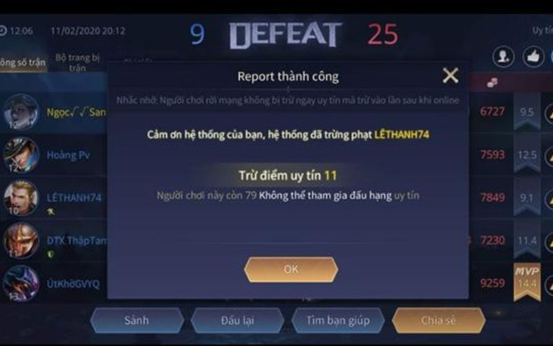 cc3a1c-muc-diem-uy-tin-lien-quan-can-luu-y Các mức điểm uy tín Liên Quân cần lưu ý