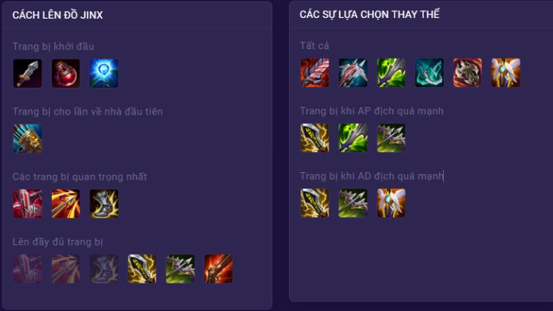 Chia sẻ tips lên đồ Jinx full skin