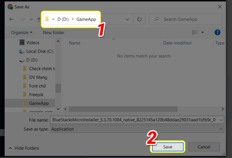 Chọn vị trí lưu file Bluestacks tải Honkai Star Rail laptop