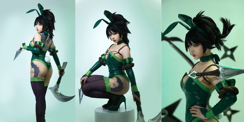cosplay-akali-tho-ngoc-1 Cosplay Akali thỏ ngọc trang phục khoét sâu