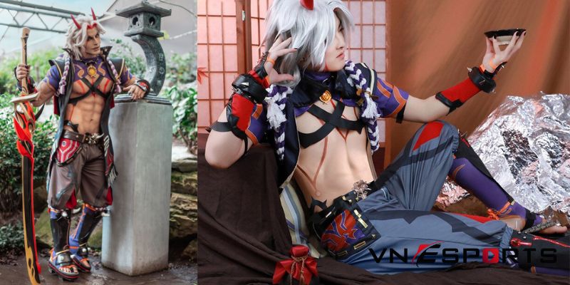 cosplay-arataki-genshin-impact-12 Cosplay Arataki Itto trong game Genshin Impact (12)