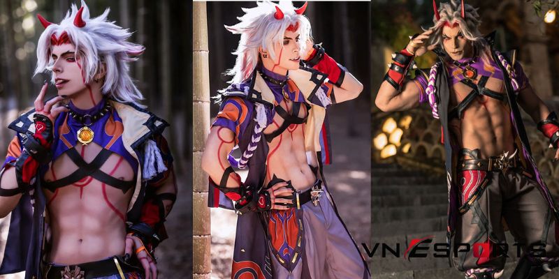 cosplay-arataki-genshin-impact-2 Cosplay Arataki Itto trong game Genshin Impact (2)