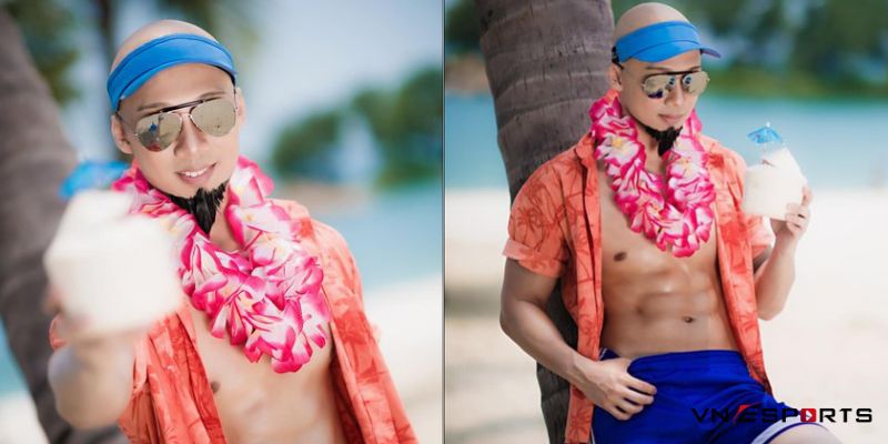 cosplay-lee-sin-tiec-be-boi-2 Hình ảnh cosplay Lee Sin tiệc bể bơi với body săn chắc