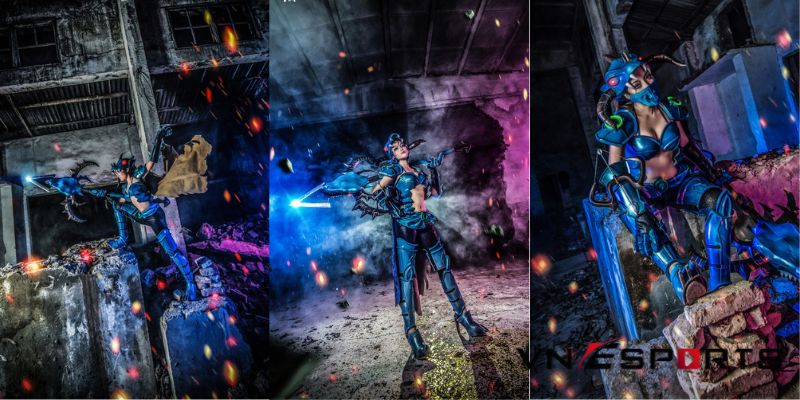 cosplay-vayne-do-long-4 Cosplay Vayne đồ long với chiếc nỏ đầy uy nghi