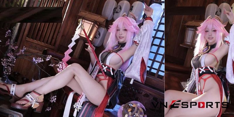 cosplay-yae-miko-phong-cach-sexy-2 copslay Yae Miko phiên bản gợi cảm (3)