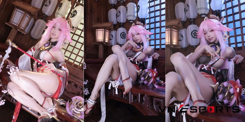 cosplay-yae-miko-phong-cach-sexy-3 copslay Yae Miko phiên bản gợi cảm (1)