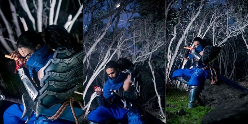 cosplay-yasuo-lien-quan-phien-ban-nam-3 Cosplay Yasuo ngồi thổi sáo bên gốc cây