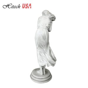 Tượng điêu khắc thiếu nữ đứng trong gió Classic Art Windblown Woman Garden Sculpture By Leon Pillet