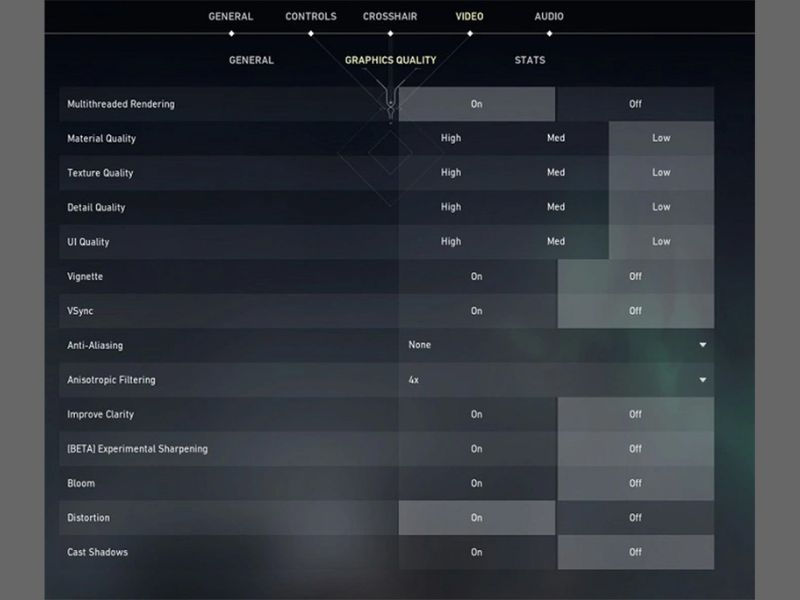 Điều chỉnh đồ hoạ tại Graphics Quality