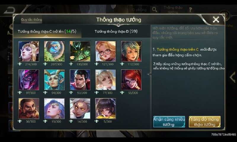diem-thong-thao-lien-quan-la-gi Các bậc thông thạo tướng Liên Quân được hiểu là gì?