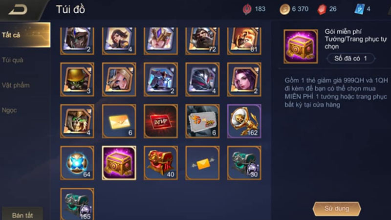 Nhận ruby bằng thẻ thử tướng