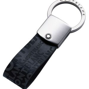 Móc chìa khóa cao cấp Montblanc Black Leather Westside Key Fob