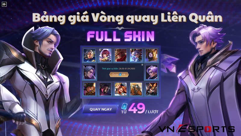Giá vòng quay 12 ô Liên Quân