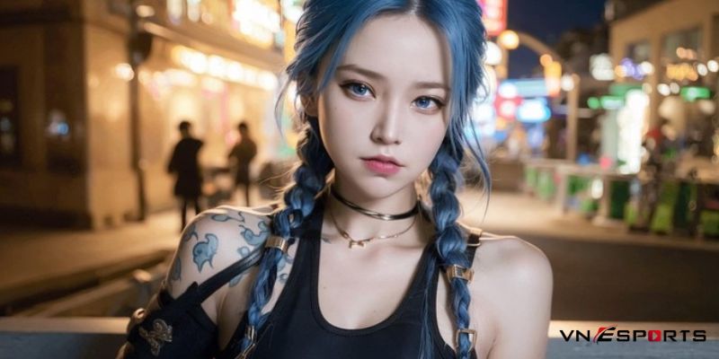 guong-mat-kha-ai-cosplay-jinx Copslay tướng nữ Jinx yêu kiều