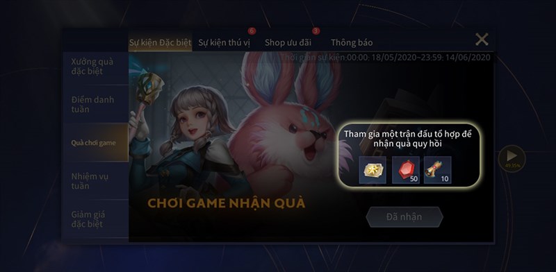 Cách nhận ruby trong liên quân khi hoàn thành nhiệm vụ game