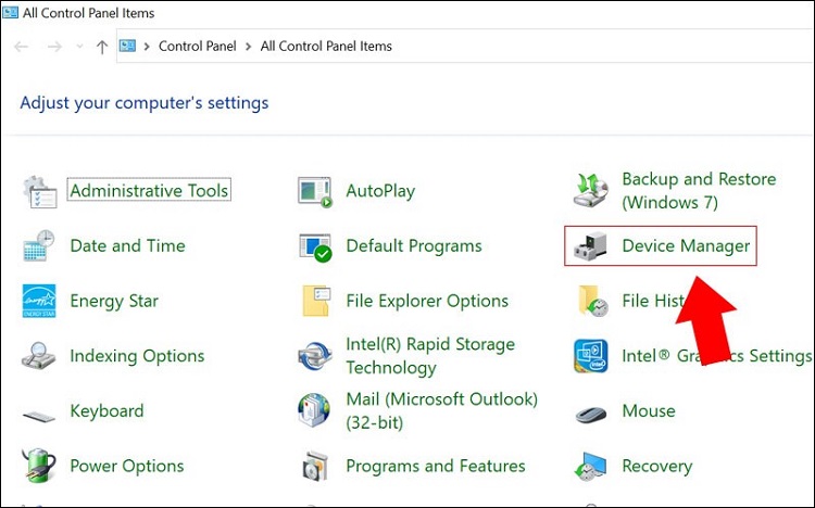 mo-va-chon-vao-device-manager Mở Control Panel và chọn vào Device Manager
