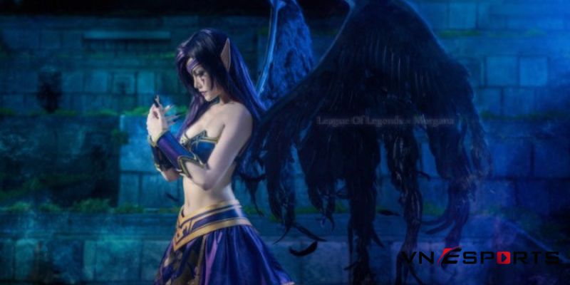 morgana-cosplay-lmht-5 cosplay morgana với đôi cánh hắc ám