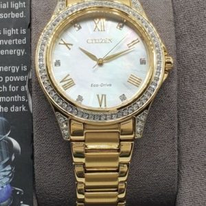 Đồng hồ đeo tay cho nữ Citizen Eco-drive Crystal Accent Gold Tone Watch