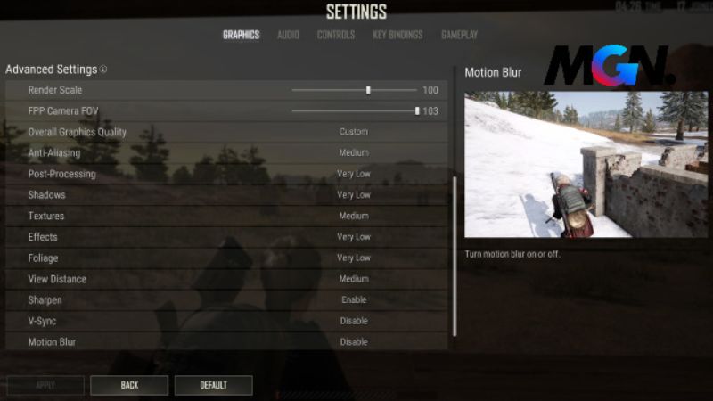 Setting đồ họa PUBG PC