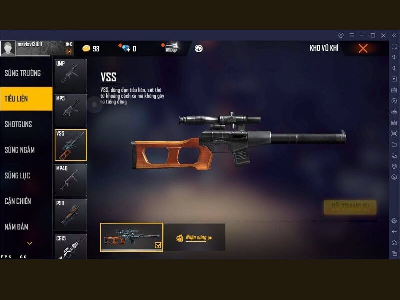 Súng tiểu liên trong trò chơi Free Fire