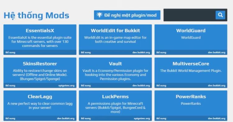 Tải các plugin về máy để bắt đầu quá trình tạo rank cho server