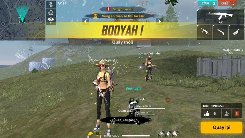 Thao tác cơ bản trong cách chơi Free Fire