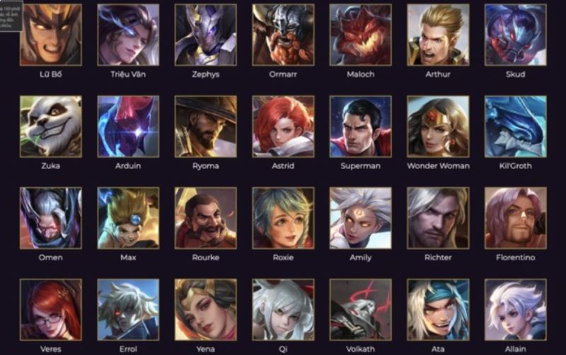 Tổng quan về tên những tướng đấu sĩ có trong game Liên Quân