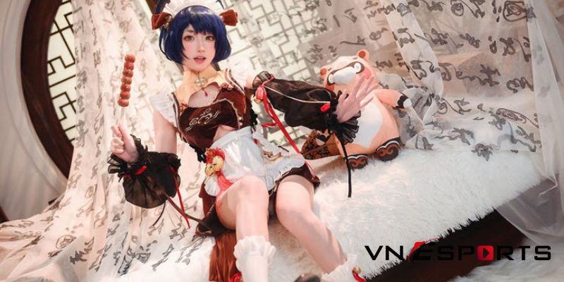 xiangling-copslay-co-hau-gai-1 Xiangling cosplay cô hầu gái xinh đẹp (1)