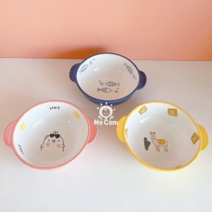 Bát sứ ăn dặm có tay cầm